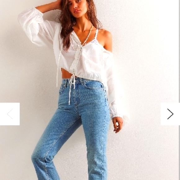 NWT Free People We The Free Xena Slim Straight Jeans - Picture 1 of 1